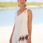 Combinaison Enea Maya soie blanche chic coktail soiree plumes ethique aymetrique