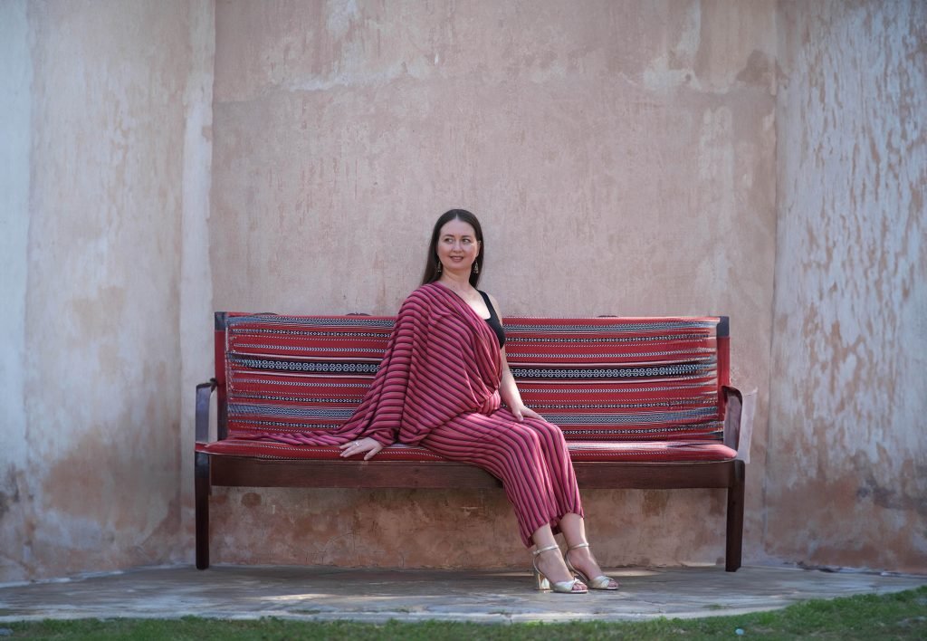 Combinaison Enea Minerva sari pantalon inspiration Inde confort oriental coton aymetrique