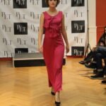 robe longue noeud rose framboise longue cocktail